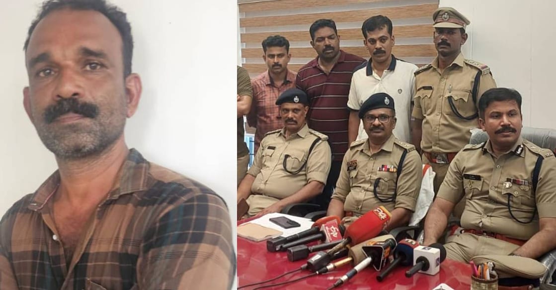 kasaragod-girl-missing-arrest Accused Biju Paulose (left) and probe team addresses media (right). Photo: Special Arrangement