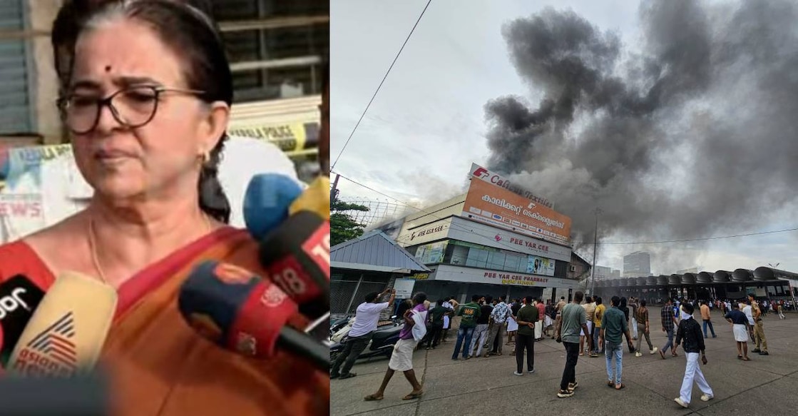 Kozhikode mayor Beena Philip addresses media. Photo: Manorama News, PTI