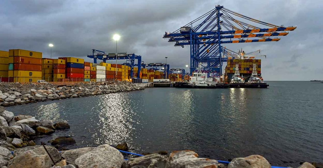 A view of the Vizhinjam International Sea Port from the breakwater of the port, in Thiruvananthapuram, Saturday, April 26, 2025. Photo: PTI