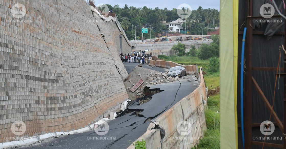 The collapsed stretch of the NH 66. Photo: Manorama.