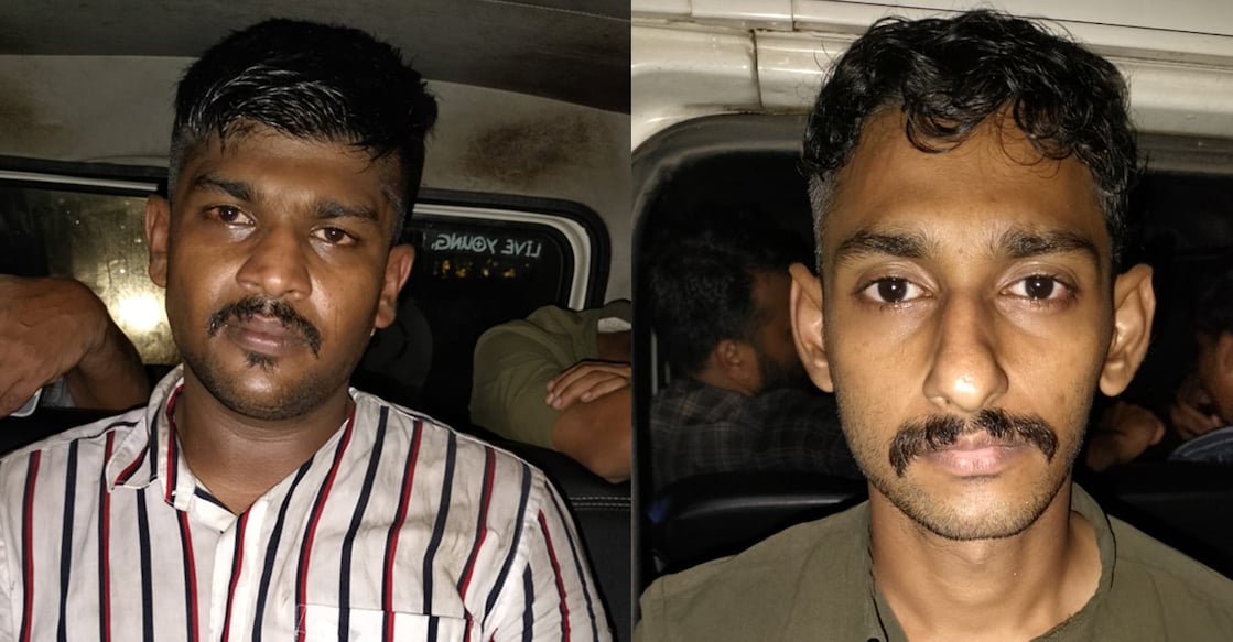kozhikode-drug-bust C V Mohammed Navas (L), T Imthyas Thottummarath (R). Photo: Special Arrangement