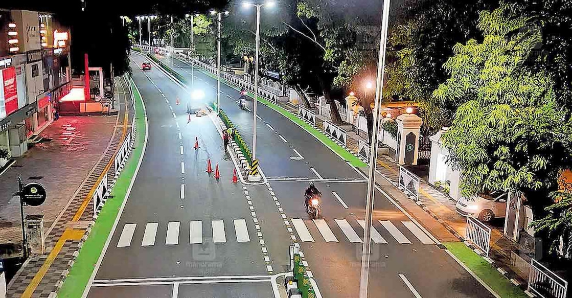 Vazhuthacaud smart road. Photo: Manorama