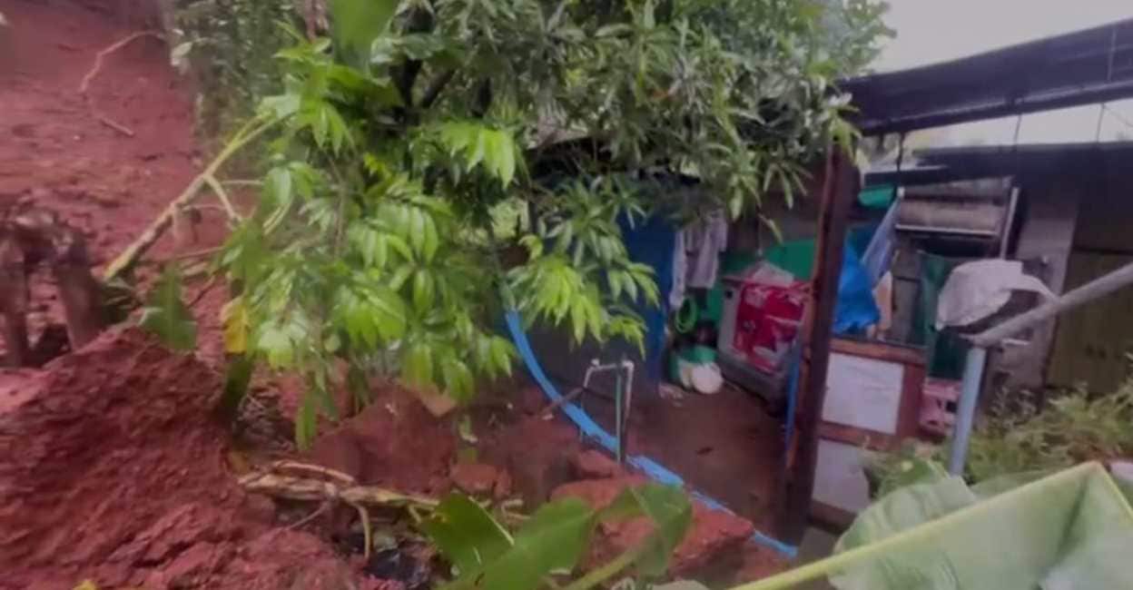House destroyed in the landslip at Adupputti. Photo: Special Arrangement