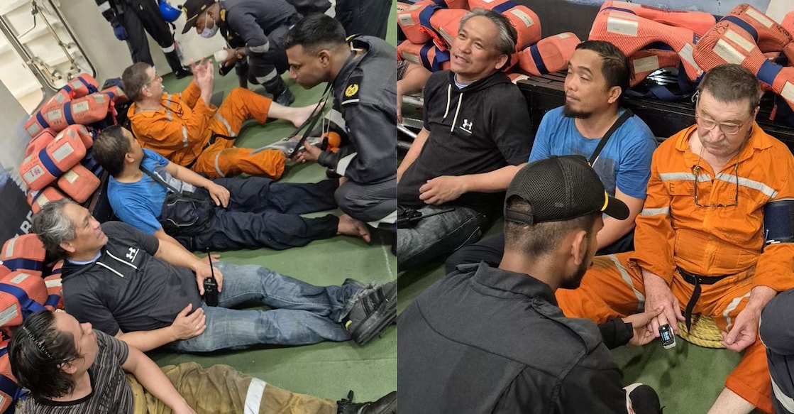 The crew members of the sunken vessel. Photo: Special Arrangement