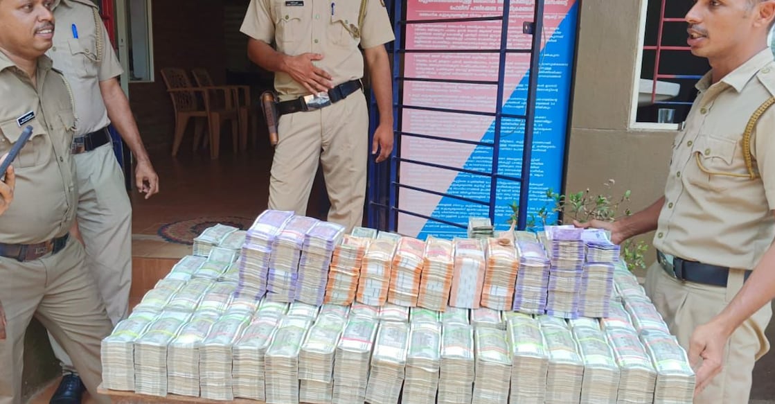 rs-5-cr-koduvally Officers found bundles of currency concealed in a hidden compartment. Photo: Special Arrangement.