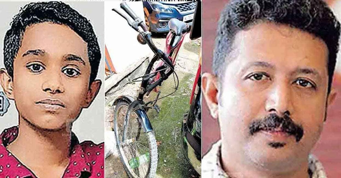 Adishekhar and his cycle, Priyaranjan. Photo: Manorama