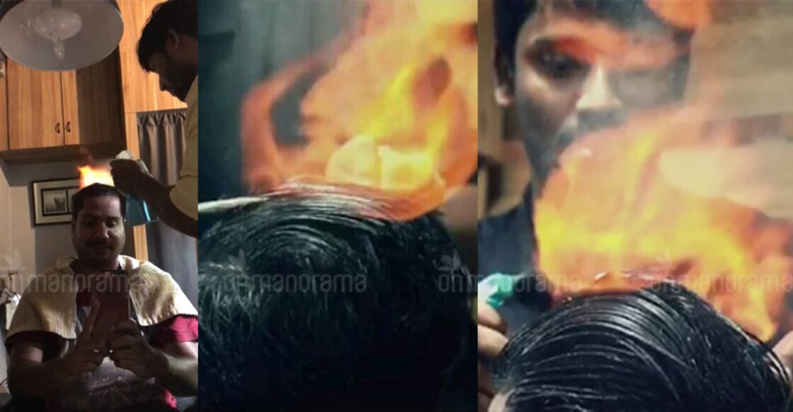 This viral beautician sets fire to his customers' heads!