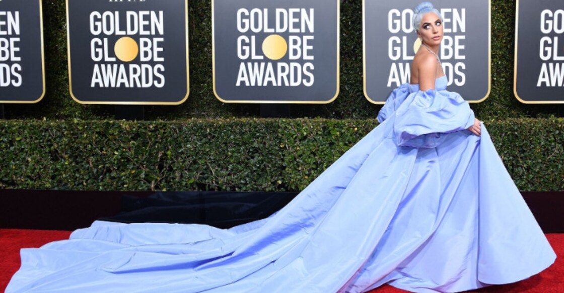 Lady Gaga goes old-school on color-filled Golden Globes red carpet