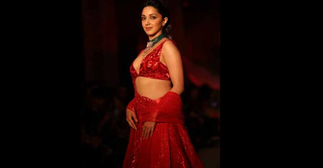 New Delhi: Actress Kiara Advani walked the ramp as showstopper for Designer Amit Agarwal at the India Couture Week, New Delhi on July 22, 2019. (Photo: Amlan Paliwal IANS)