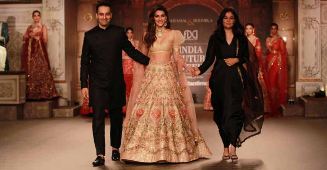 New Delhi: Actress Kriti Sanon walks the ramp for designer duo Shyamal and Bhumika at India Couture Week 2019 in New Delhi, on July 25, 2019. (Photo: Amlan Paliwal/IANS)