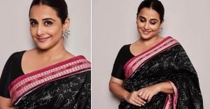 Actress Vidya Balan sizzles in sari with 'maths' Actress Vidya Balan sizzles in sari with 'maths'