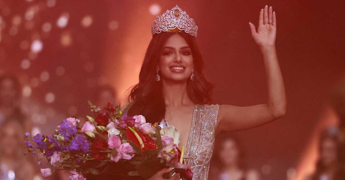 Miss India, Harnaaz Sandhu, is crowned Miss Universe during the 70th Miss Universe beauty pageant in Israel's southern Red Sea coastal city of Eilat on December 13, 2021. Photo: Menahem Kahana/AFP