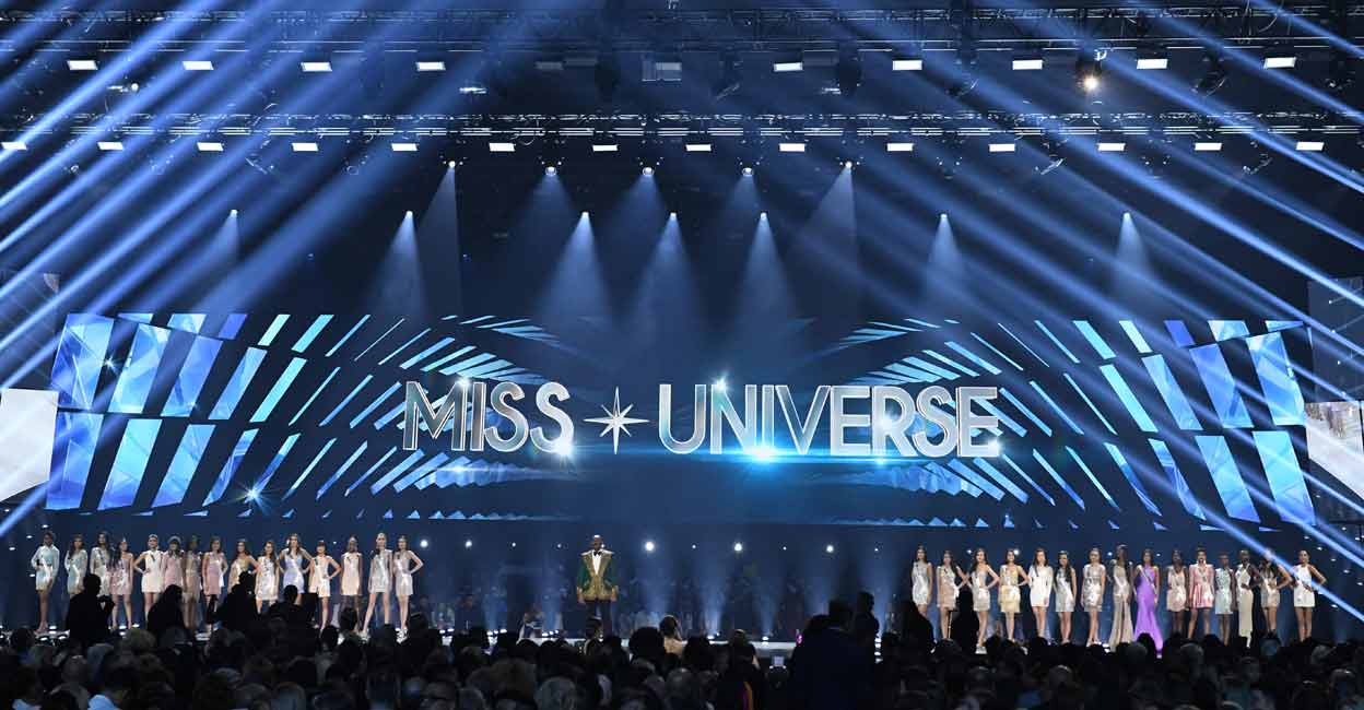 Entertainer Steve Harvey speaks on stage during the 2019 Miss Universe pageant at the Tyler Perry Studios in Atlanta, Georgia in 2019. Photo: AFP / VALERIE MACON