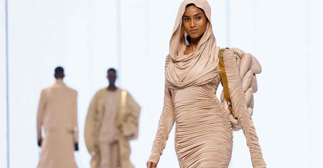 Models present creations by designer Olivier Rousteing as part of his Spring/Summer 2022 women's ready-to-wear collection show for fashion house Balmain during Paris Fashion Week in Paris. Reuters/Stephane Mahe