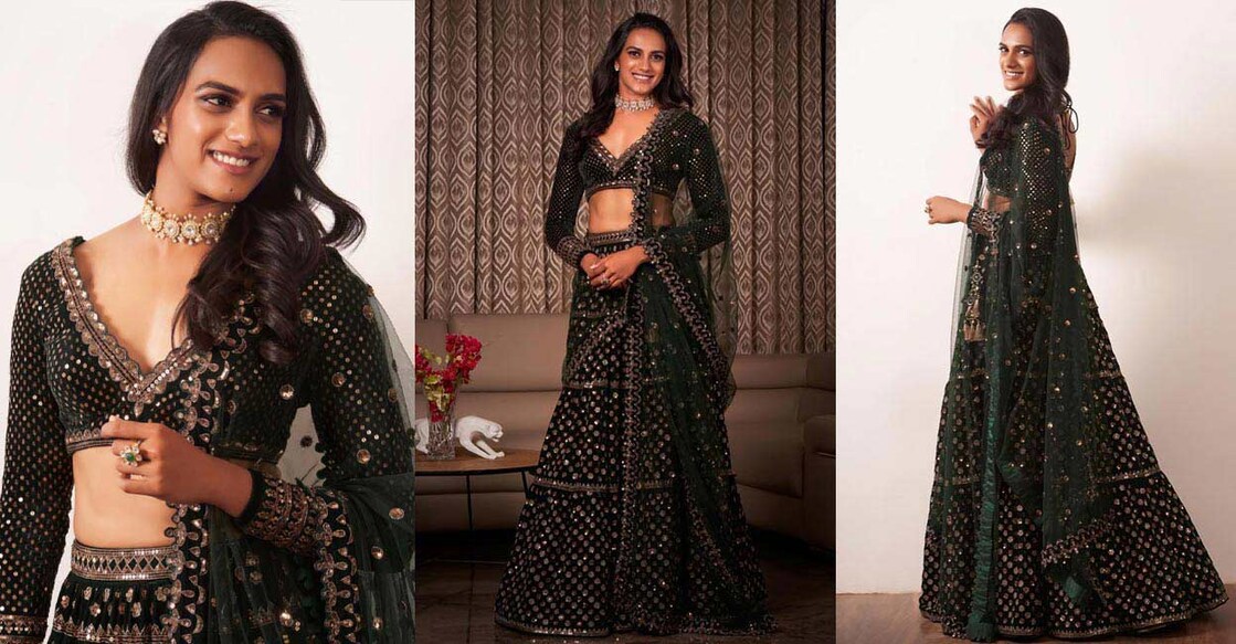 pv-sindhu-shines-in-deep-green-lehenha