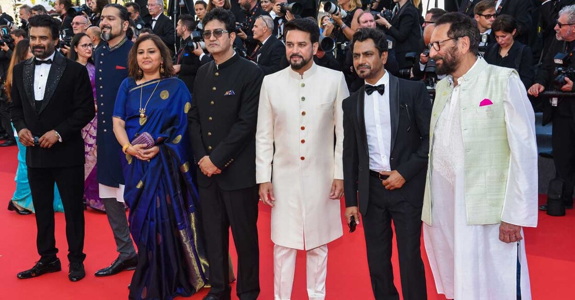 Indian delegation led by I&B Minister Anurag Thakur at the Cannes Film Festival in France. Photo: PIB