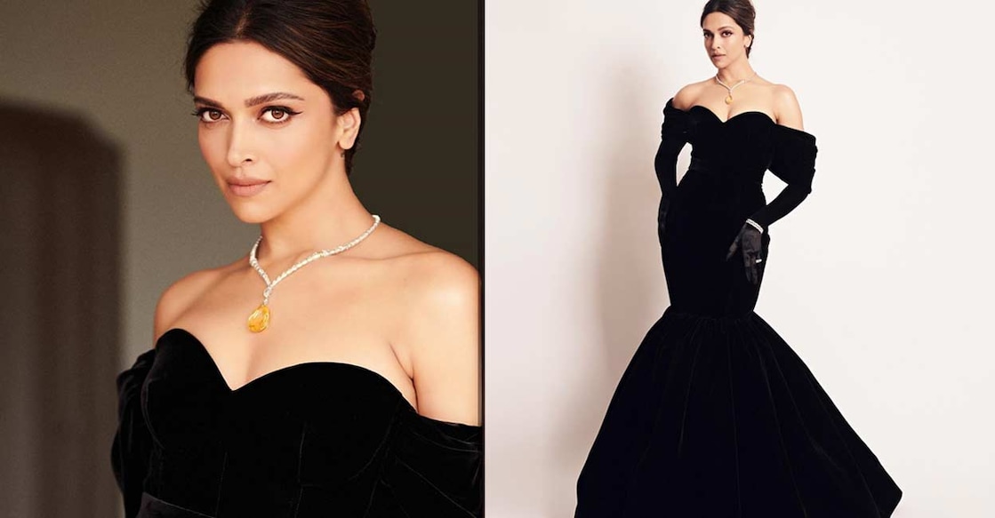 The Bollywood actress wore a custom Louis Vuitton black gown with matching satin gloves and completed her look with a statement neckpiece from Cartier. Image courtesy: Instagram