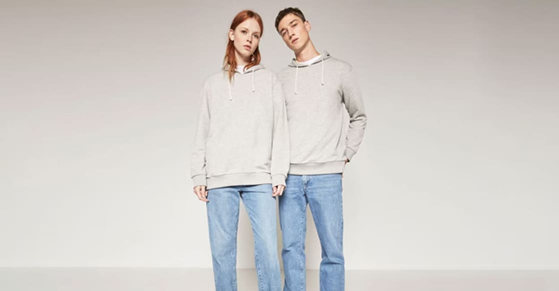 Models wearing unisex attire. Photo courtesy Zara