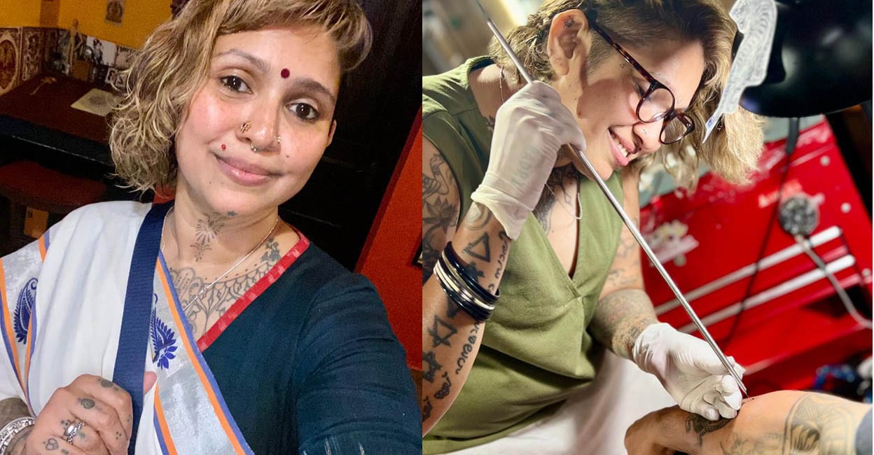 syama-tattoo-add-q Syama's love for tattoos and its process began 14 years back. Photo: Special Arrangement
