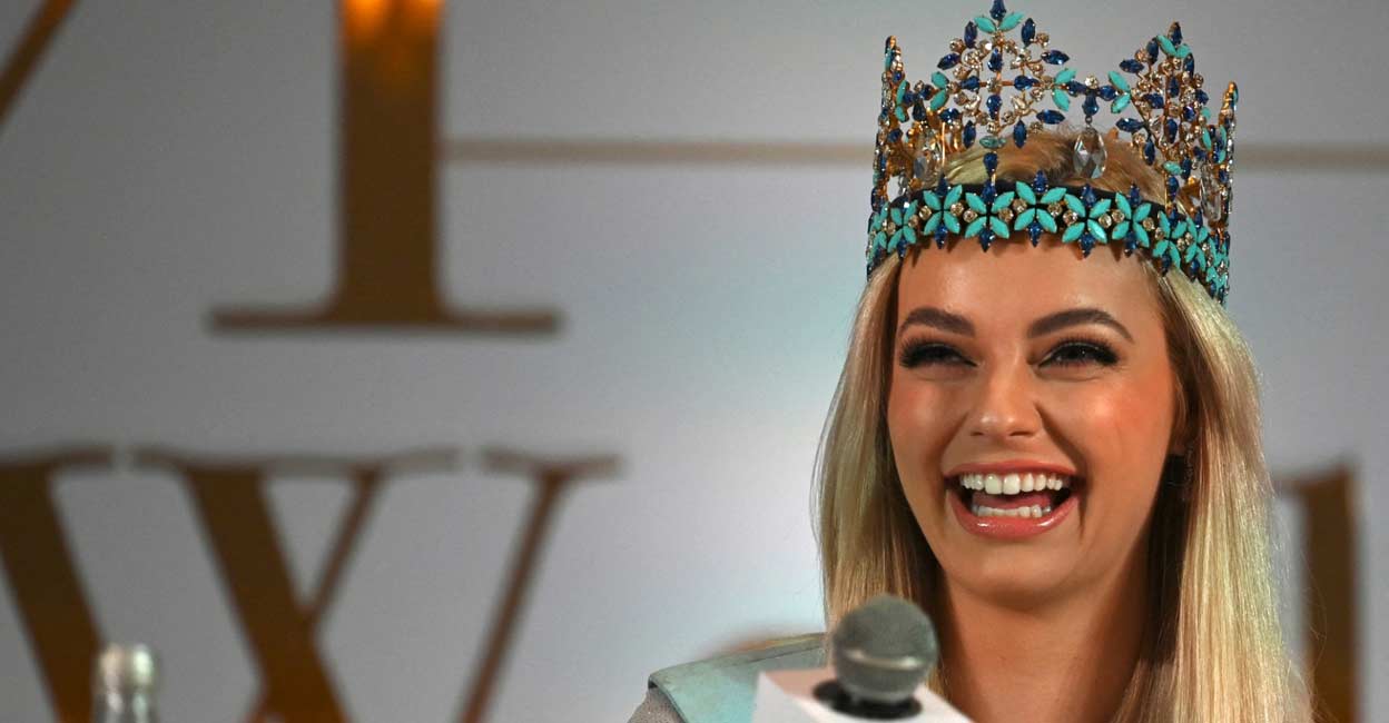 INDIA-BEAUTY-PAGEANT Miss World 2022 Karolina Bielawska attends a press conference for the 71st edition of Miss World 2023, in New Delhi in June, 2023. Photo: Arun SANKAR/AFP/File