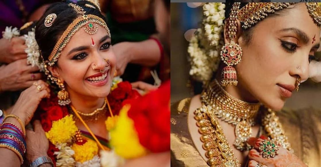 Keerthy Suresh's bridal look has garnered significant attention following the release of pictures from her private wedding ceremony in Goa. Image courtesy: instagram.com/keerthysureshofficial