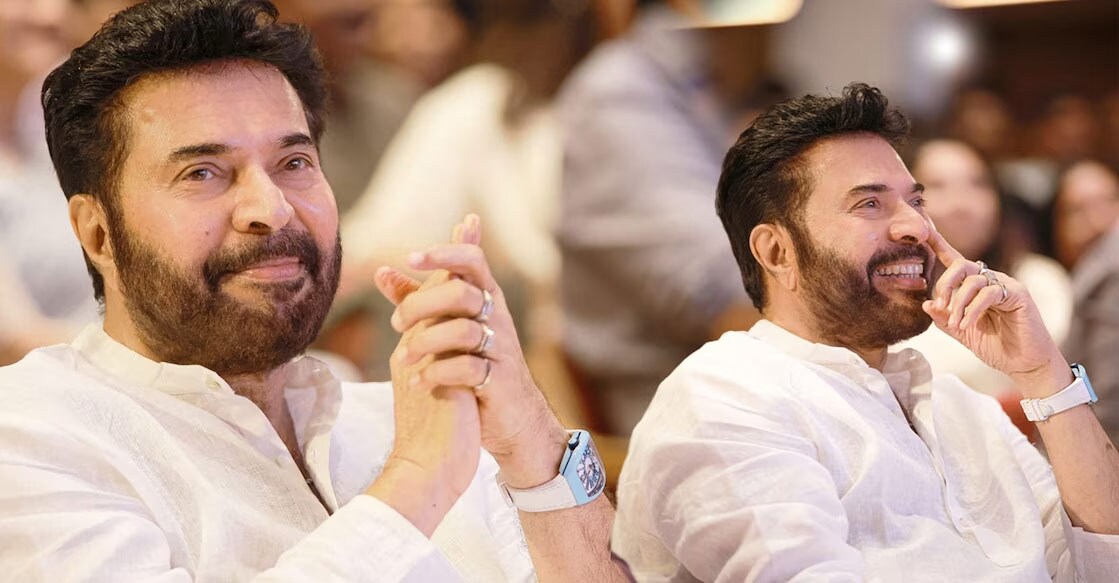 Mammootty's photos snapped during the success bash of 'Kaathal - The Core' and 'Kannur Squad' is now creating a flutter on social media. Photo: Facebook/Mammootty