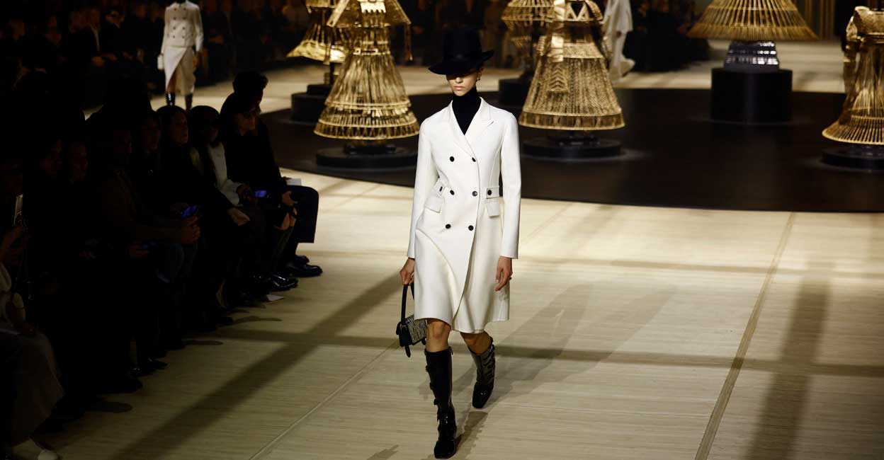 A model presents a creation by designer Maria Grazia Chiuri as part of her Fall-Winter 2024/2025 Women's ready-to-wear collection show for fashion house Dior during Paris Fashion Week in Paris, France. Reuters/Sarah Meyssonnier