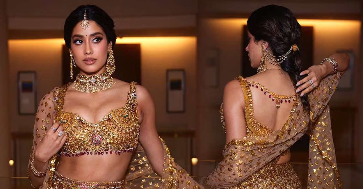 Jhanvi looked breathtaking in glowing makeup that matched her outfit. Photo: janhvikapoor/Instagram