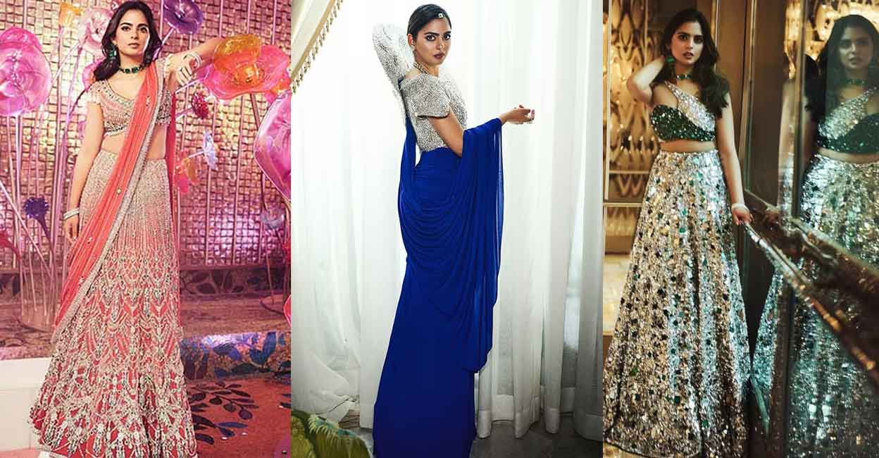 isha-ambani-02-c Isha Ambani Piramal garnered attention for the ‘special’ sari that she had worn during the sangeet ceremony as part of Anant-Radhika wedding. Photo: ambani_update/Instagram