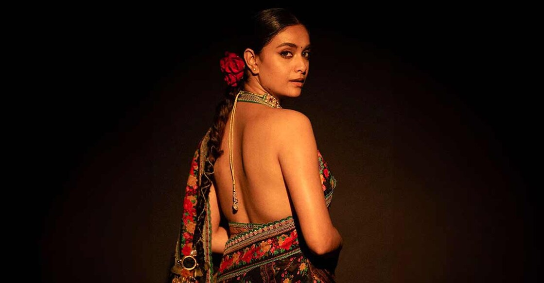 Keerthy Suresh sets the internet on fire with her glamorous sari look