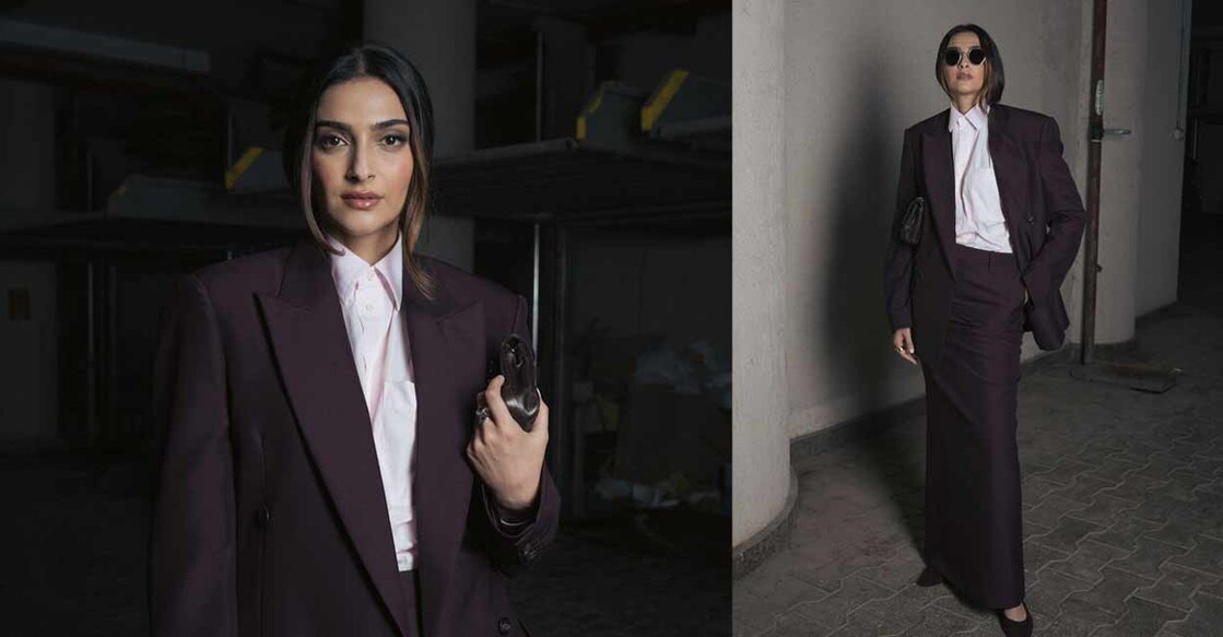 In the pictures shared on Instagram, Sonam Kapoor is seen wearing a powder pink shirt, paired with a blazer and long skirt. She completed her look with sunglasses. Photo: instagram.com/sonamkapoor