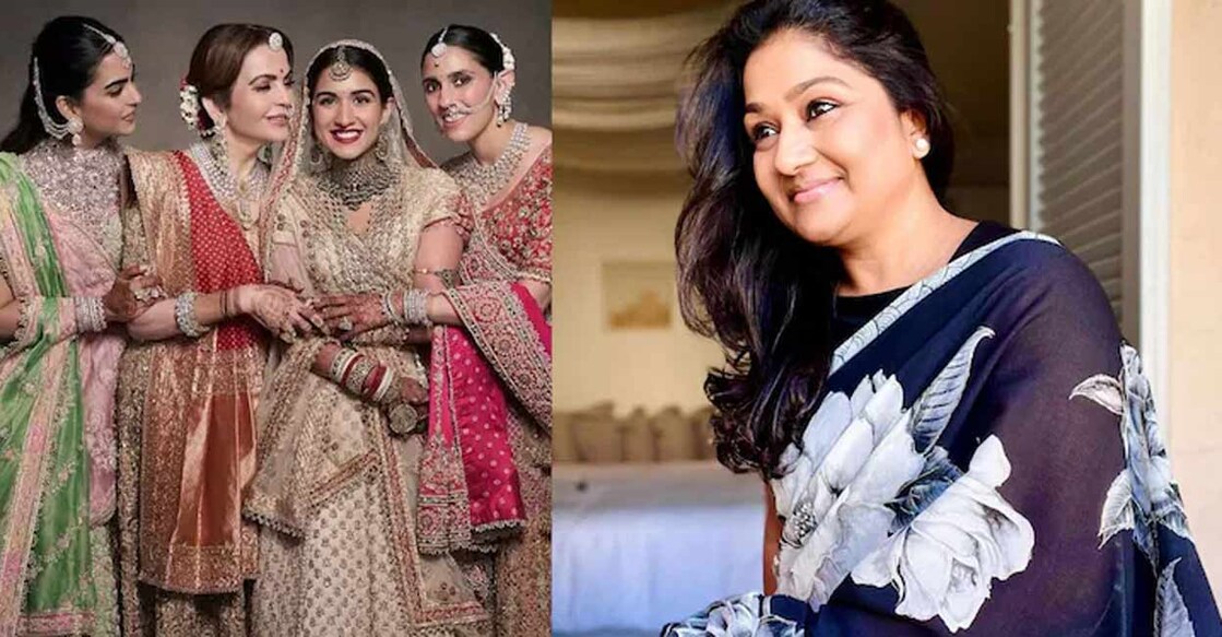 Combo image of Nita Amani with family members (L) and Dolly Jain. Photo: dolly.jain/Instagram