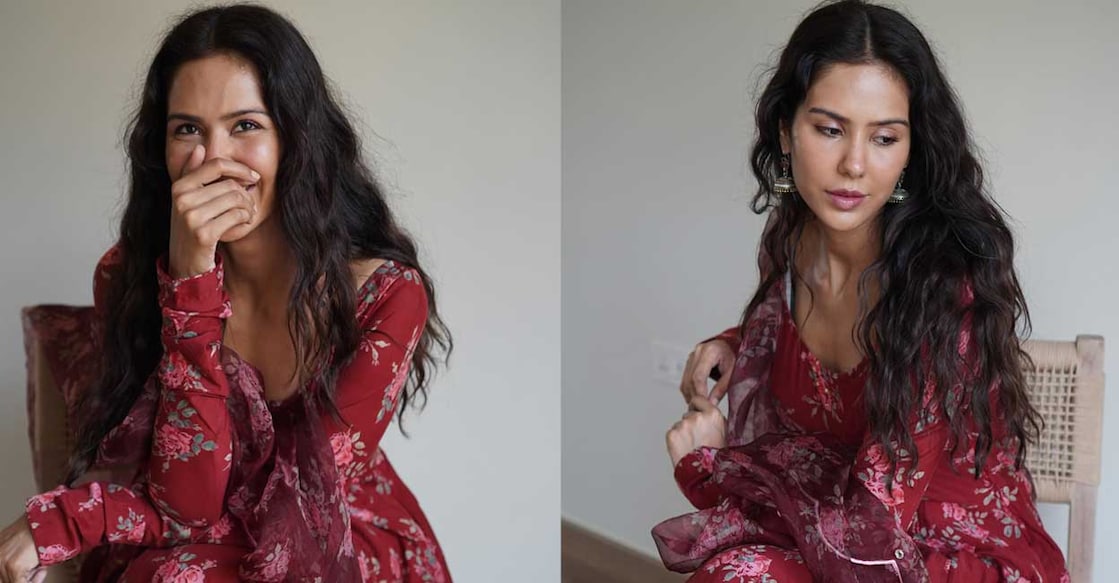 sonam-bajwa-c Sonam Bajwa stuns in a maroon floral Anarkali suit in her latest Instagram video. Image courtesy: instagram.com/sonambajwa