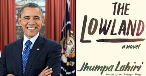 Obama reading Jhumpa Lahiri's 'The Lowland'