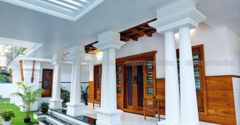 It’s from a passage in the pebbled court that one enters the drawing room and the other private quarters. 