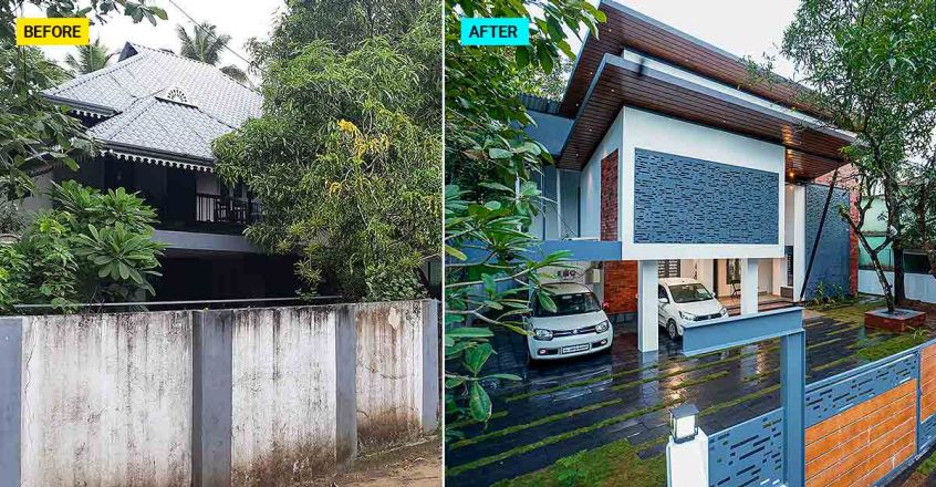 A house in Thrissur remodelled though 100-day challenge A house in Thrissur remodelled though 100-day challenge