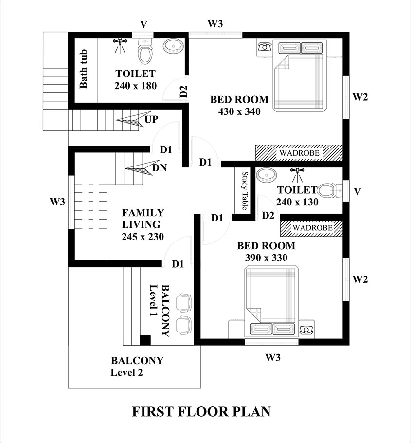 3 Cent House Plan With Car Parking