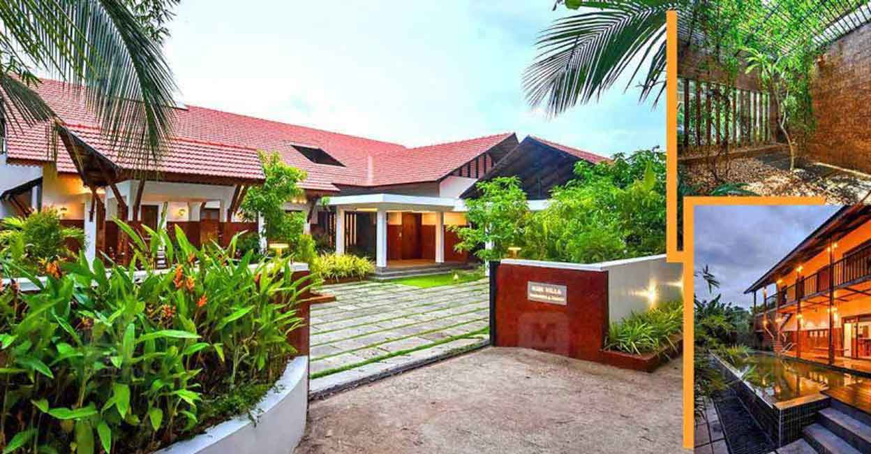 Laterite brick cladding has been used at several instances as an attractive designer element.