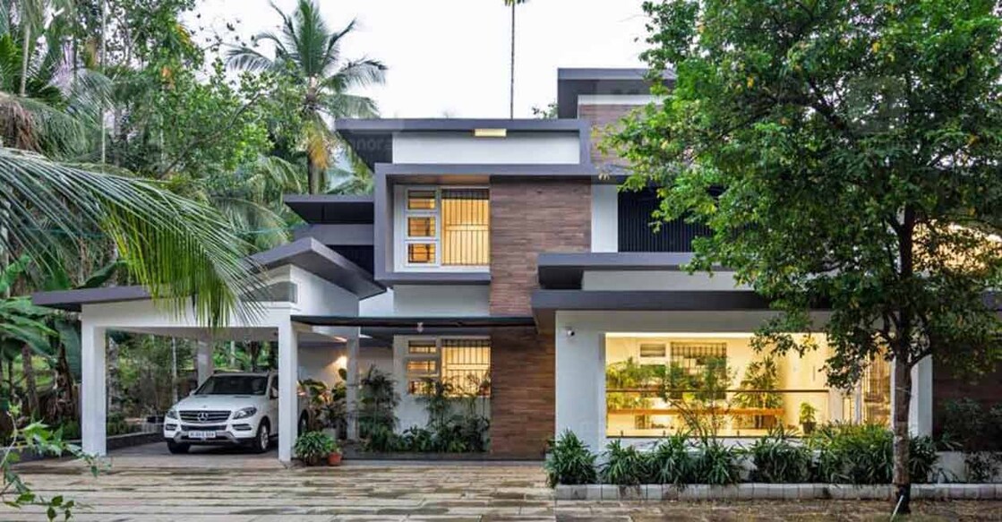 The elevation features a chic, box-style design.