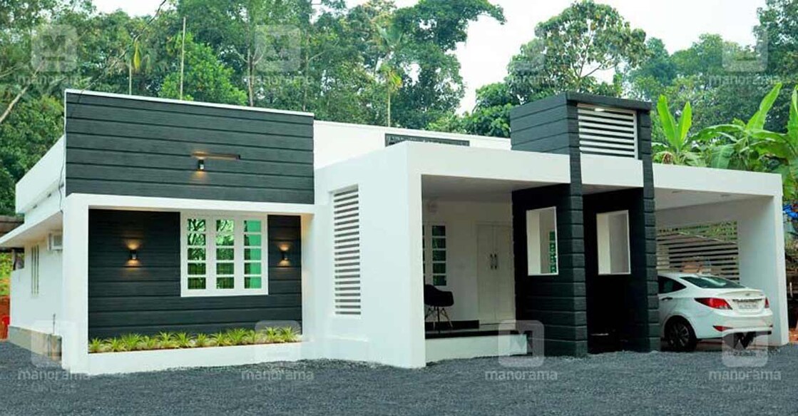 The box style elevation is amazingly symmetrical and gives a frame like structure to the house. 