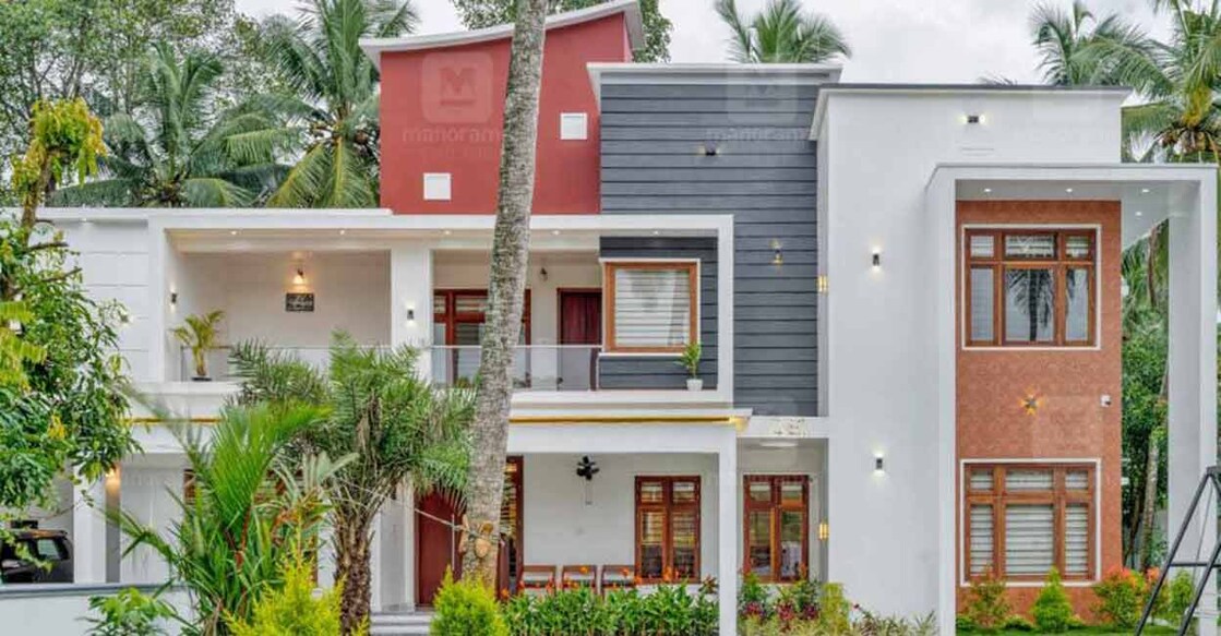 The elevation features the contemporary box style.