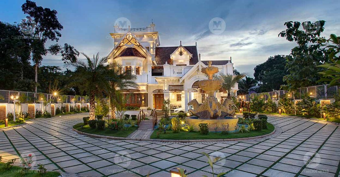 Royal colonial elements meet modern amenities in this massive structure