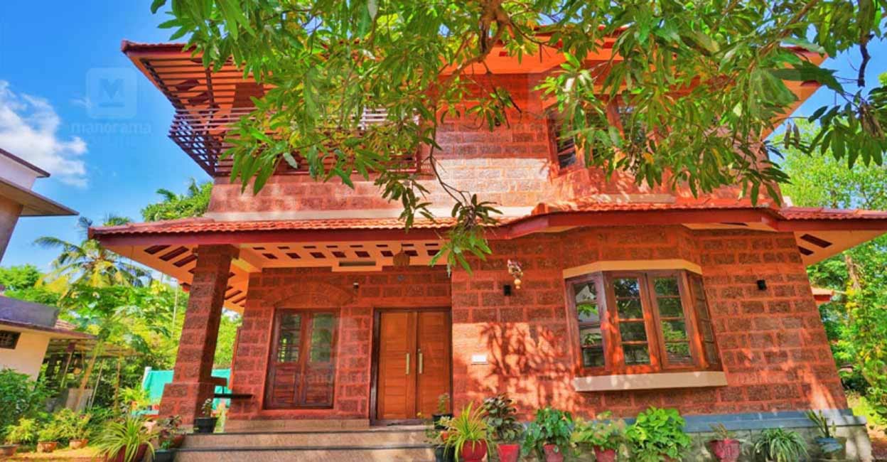 The walls of this house are made using high-quality laterite stones purchased from Kannur. 