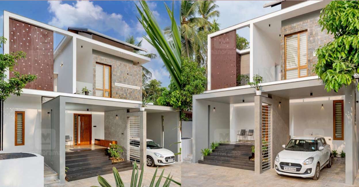 The elevation features a splendid fusion of chic contemporary architecture and elegant tropical style. 