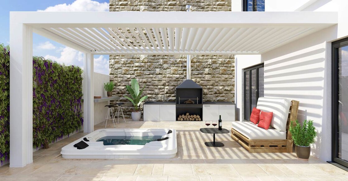 Space taken up by the pergola in the terrace cannot be used for anything else. Photo: karelnoppe / Shutterstock