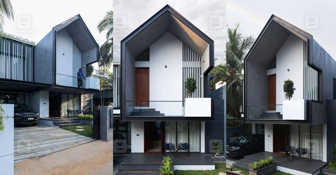 Sloped roofs have been blended in with the contemporary style. Photo: Special arrangement