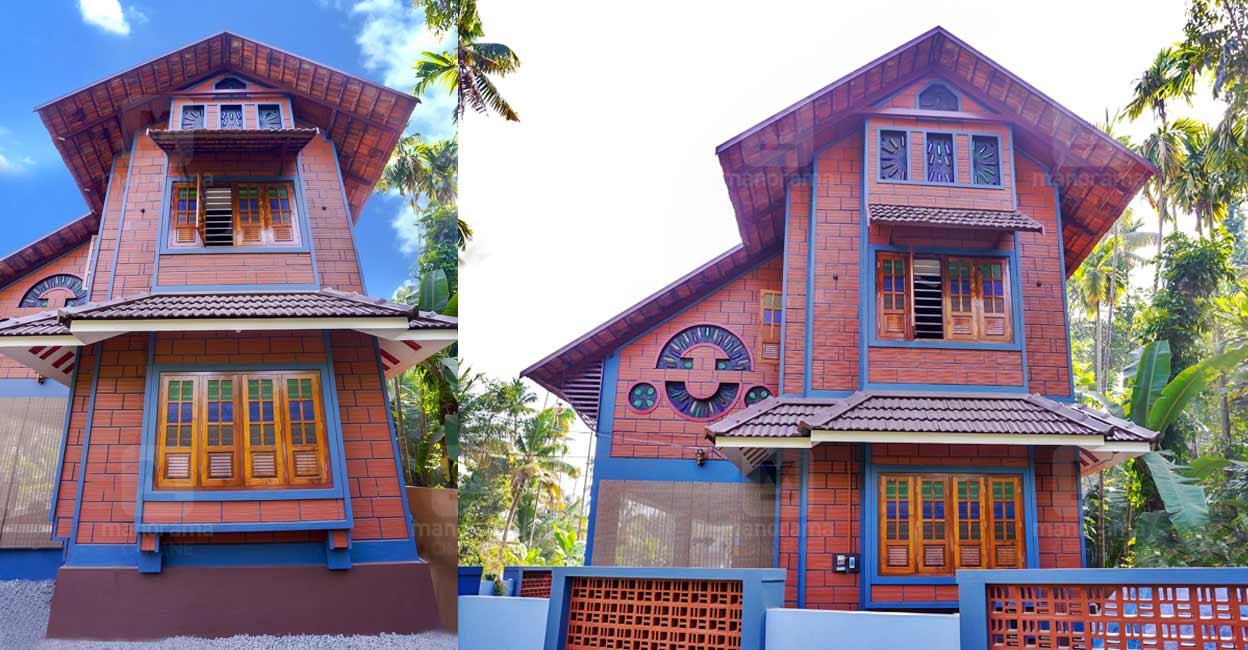 The walls of this house are built using Porotherm blocks that have holes inside them.