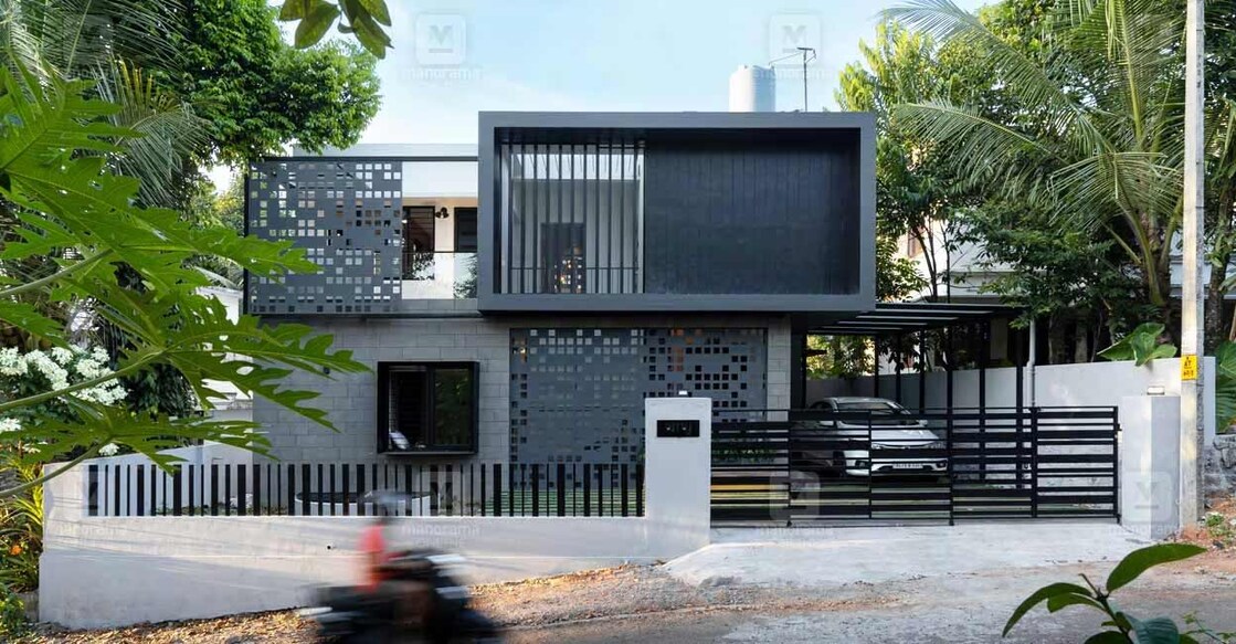 ernakulam-house-04 The highlight of the house is the two CNC-designed metal screens. Photo: Special arrangement