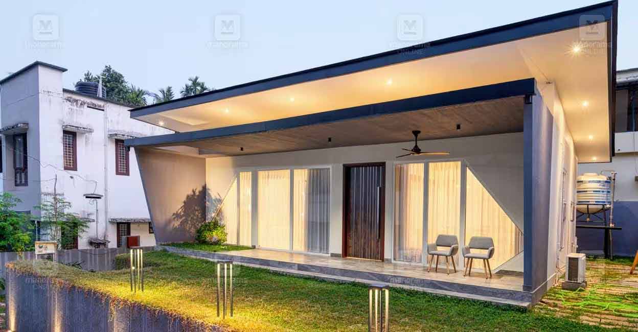 The 'lightweight house' is made by laying fibre cement boards on steel frames. Photo: Special arrangement
