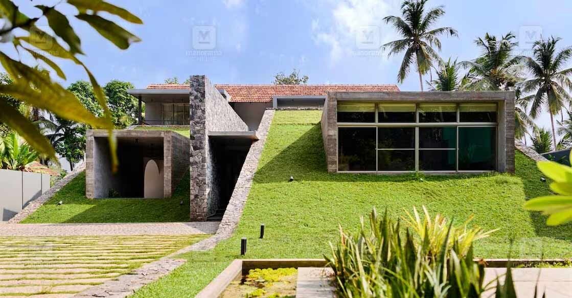 The slanting layout of the plot has been smartly incorporated into the design of the house. Photo: Special arrangement